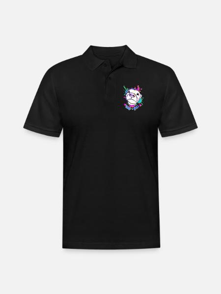 Boop-a-Bull Neon Splash - Men's Pique Polo Shirt - black