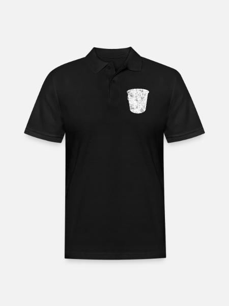 Pail Bucket Container - Men's Pique Polo Shirt - black