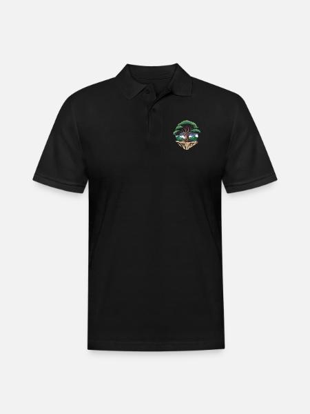 Floating Harmony Tree - Men's Pique Polo Shirt - black