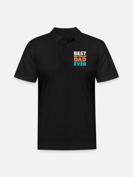 Best Electrician Dad Ever - Men's Pique Polo Shirt - black