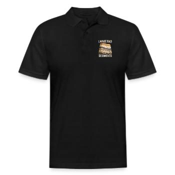  I Make Bad Sediments Funny Geology Pun For - Men's Pique Polo Shirt - black - Front