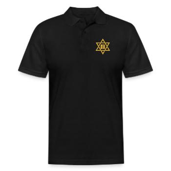 Magen David Dix Commandements Symbole juif d’Israël - Polo en coton piqué pour hommes - noir - Devant