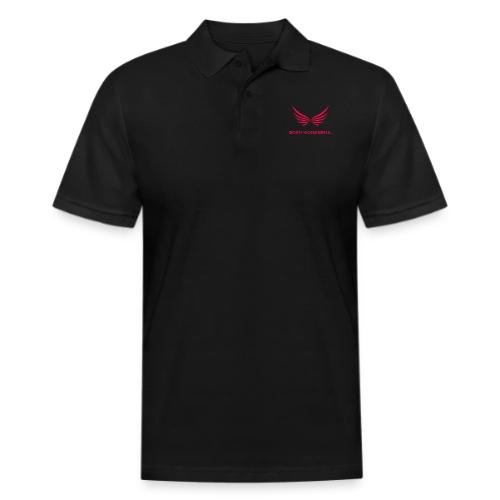 Red Born Wonderful Logo - Men's Pique Polo Shirt