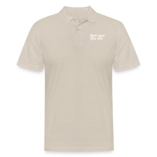 QuiteYourDayJOb simple white - Men's Pique Polo Shirt