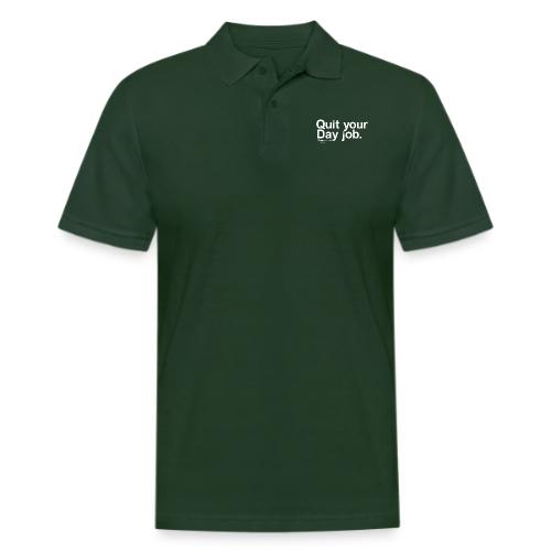QuiteYourDayJOb simple white - Men's Pique Polo Shirt
