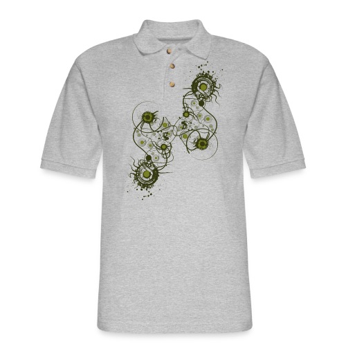 Organic Green Designer Graphic - Men's Pique Polo Shirt