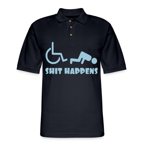 Sometimes shit happens when your in wheelchair - Men's Pique Polo Shirt