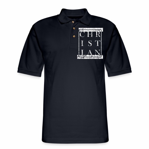 CHRISTIAN Religion - Grunge Block Box Gift Ideas - Men's Pique Polo Shirt