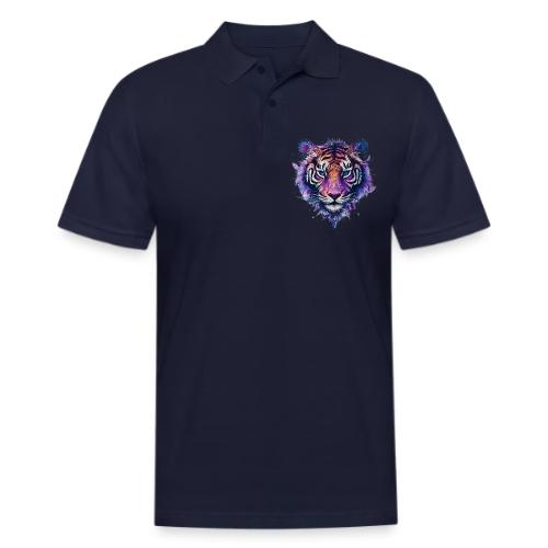 Mystic Violet Tiger - Men's Pique Polo Shirt