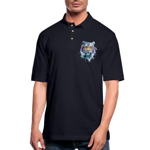 Splash-Art Tiger Face - Men's Pique Polo Shirt