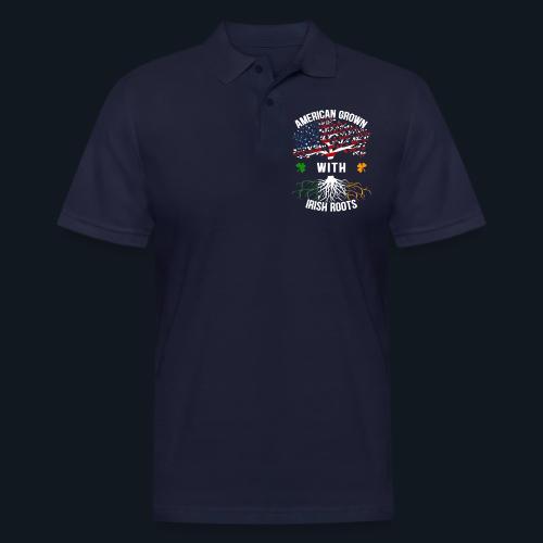 American Grown with Irish Roots - Men's Pique Polo Shirt