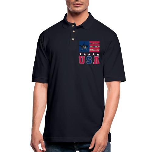 Stars and Vision USA - Men's Pique Polo Shirt