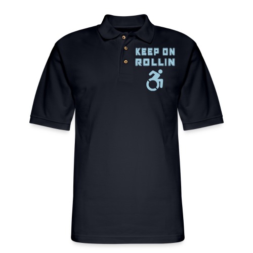 I keep on rollin with my wheelchair - Men's Pique Polo Shirt