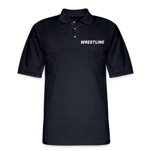 WRESTLING - Heavy Type / White - Men's Pique Polo Shirt
