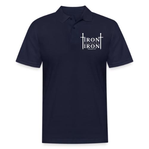 Iron Sharpens Iron - Proverbs 27:17 (White & Grey) - Men's Pique Polo Shirt