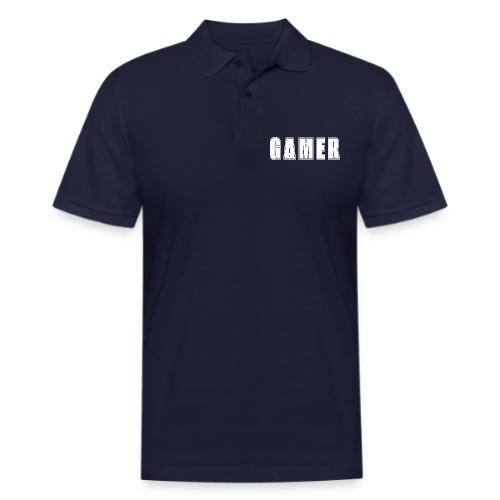 Gamer Collegiate White Text Design - Men's Pique Polo Shirt