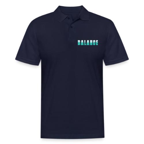 BALANCE Calm Teal Minimal Word Art Design - Men's Pique Polo Shirt