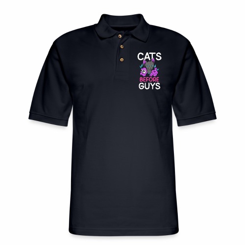 punk cats before guys heart anti valentines day - Men's Pique Polo Shirt