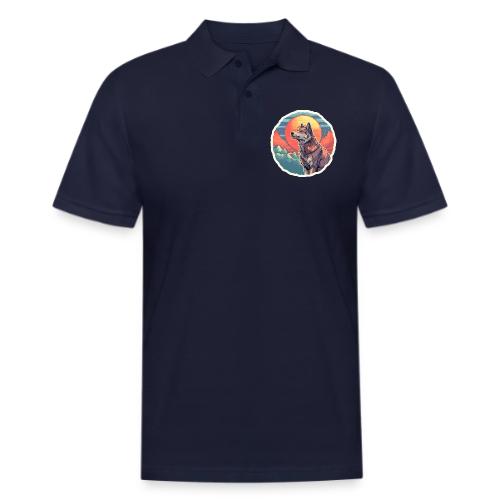 Majestic Wolf Moon - Men's Pique Polo Shirt