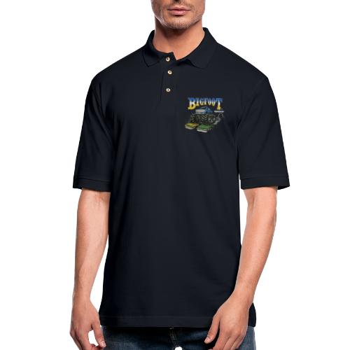 Classic BIGFOOT Crushing Cars With St. Louis Arch - Men's Pique Polo Shirt