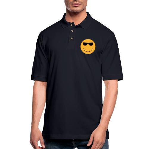 Orange Face with Sunglasses - Men's Pique Polo Shirt