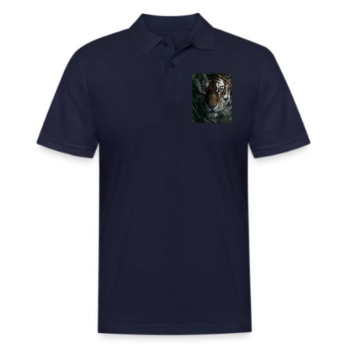 Tiger Jungle Eyes Wildlife Design - Men's Pique Polo Shirt