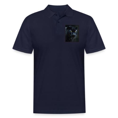 Black Panther Glowing Eyes Design - Men's Pique Polo Shirt