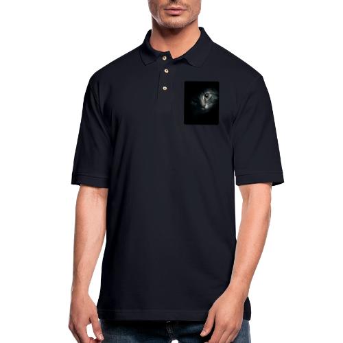 Cat Face in Shadow Close-Up Design - Men's Pique Polo Shirt