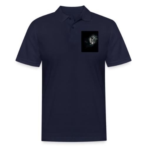 Cat Face in Shadow Close-Up Design - Men's Pique Polo Shirt