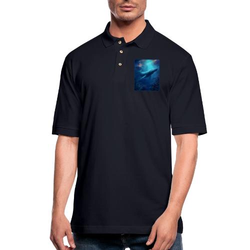 Humpback Whale Ocean Reef Design - Men's Pique Polo Shirt