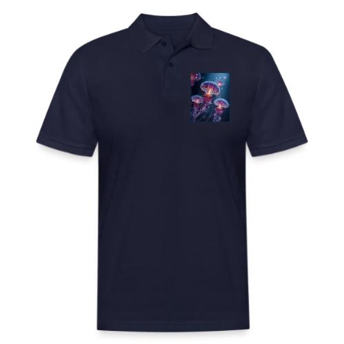 Glowing Jellyfish Deep Sea Design - Men's Pique Polo Shirt