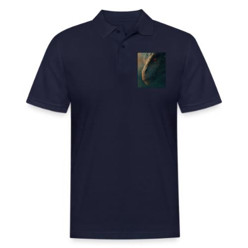 Golden Eye Dragon Close-Up Design - Men's Pique Polo Shirt