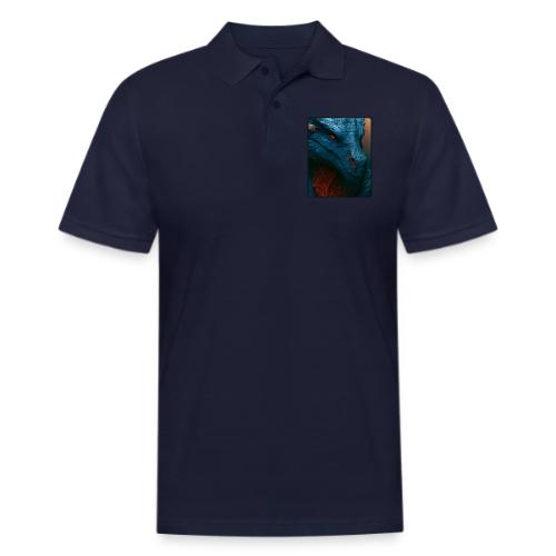 Turquoise Dragon Fire Eye Design - Men's Pique Polo Shirt
