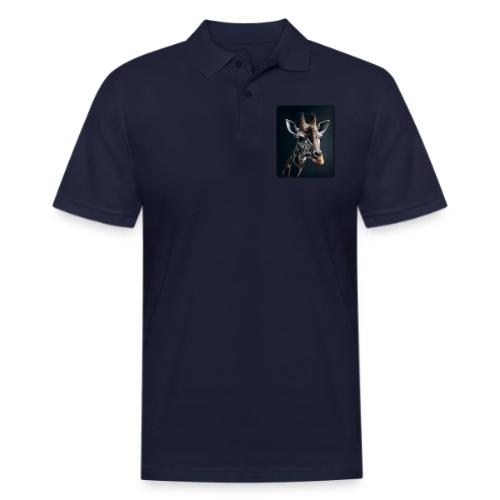 Majestic Giraffe Artistic Portrait Design - Men's Pique Polo Shirt