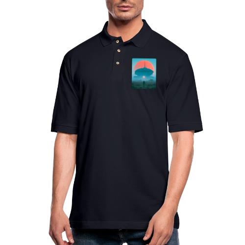 Astronaut Alien Outpost Design - Men's Pique Polo Shirt
