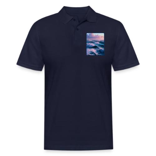 Dreamy Pastel Ocean Sunset Art - Men's Pique Polo Shirt