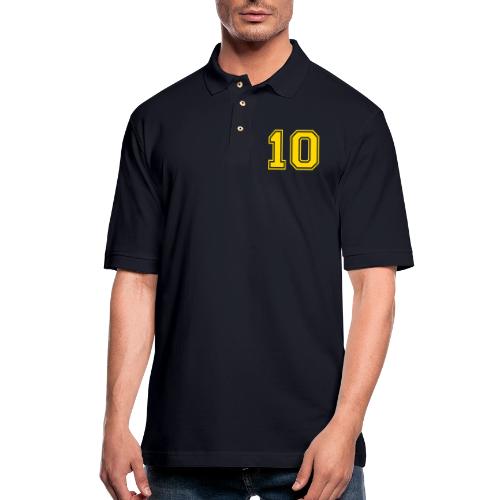 Number 10 in a classic athletic collegiate font - Men's Pique Polo Shirt