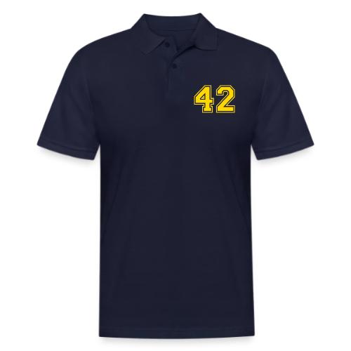 Number 42 in a classic athletic collegiate font - Men's Pique Polo Shirt