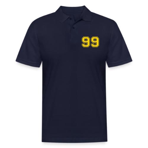 Number 99 in a classic athletic collegiate font - Men's Pique Polo Shirt