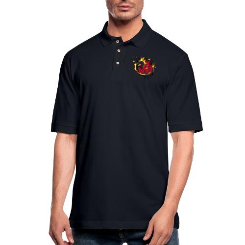 BAB Logo on FIRE! - Men's Pique Polo Shirt