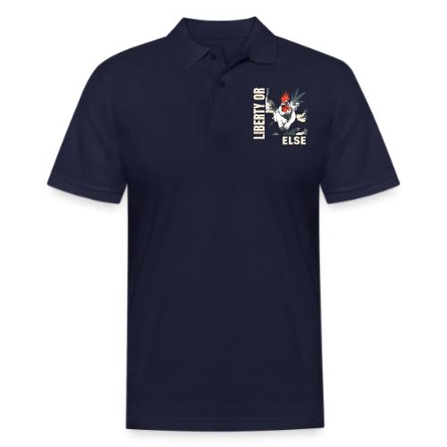 Liberty Or Else Fighting Rooster Design - Men's Pique Polo Shirt
