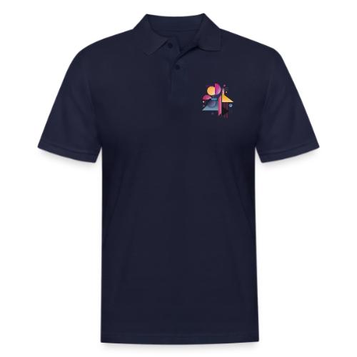 Color Pulse Geometry - Men's Pique Polo Shirt