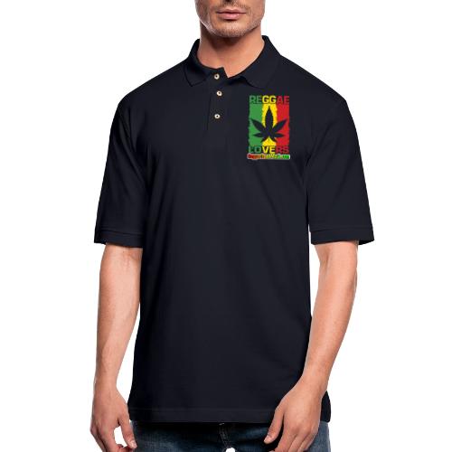 Reggae lovers design featuring cannabis leaf - Polo en coton piqué pour hommes