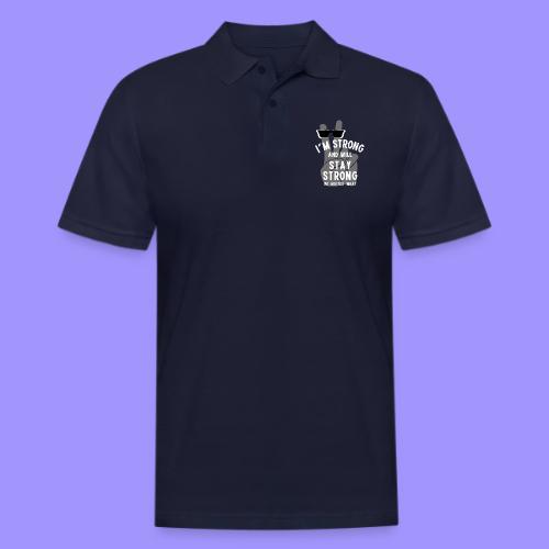 I'm Strong and Will Stay Strong - White - Men's Pique Polo Shirt