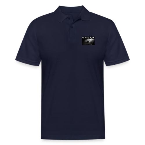 Ocean: Monochrome descent of a scuba diver - Men's Pique Polo Shirt