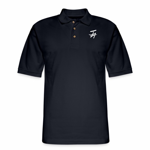 Jake Amodio White Logo - Men's Pique Polo Shirt