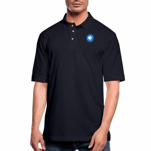 Blue Spray Paint Logo - Men's Pique Polo Shirt