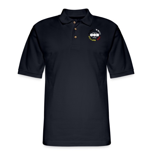 Power by GOD (Black, White, Yellow, Red) - Men's Pique Polo Shirt