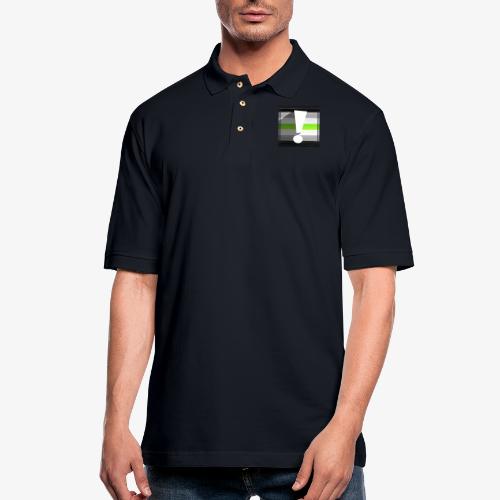 Agender Pride Flag Exclamation Point Shadow - Men's Pique Polo Shirt