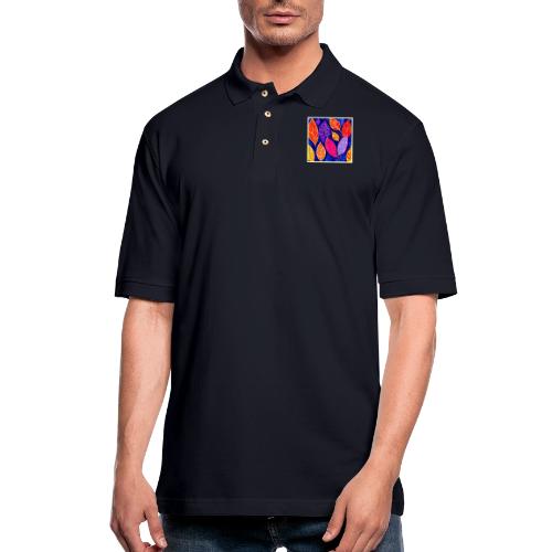 Pastel & Vibrant Leaves Patterns - Men's Pique Polo Shirt